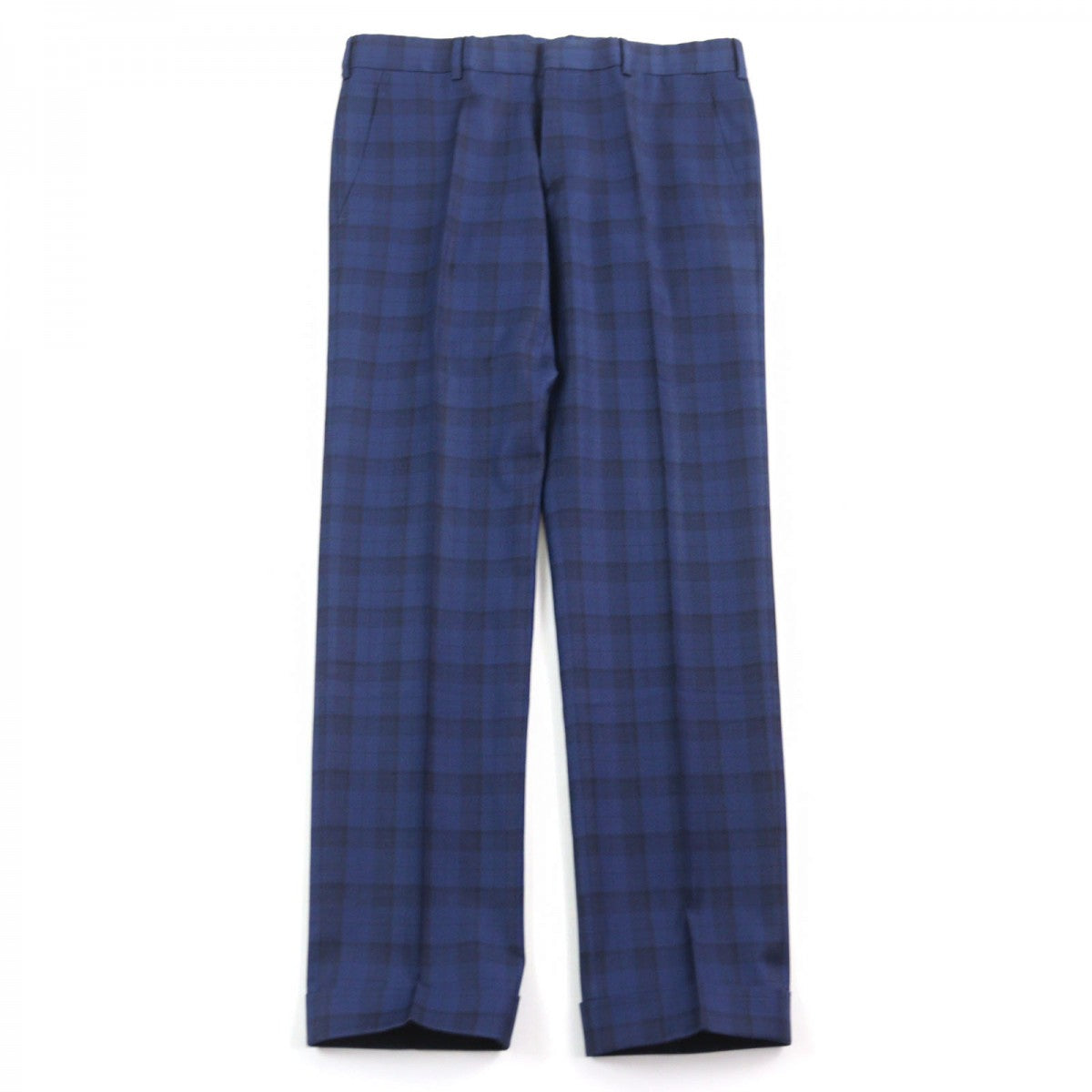 HERMES suit Outer: 100% wool, Lining: 100% cupra Blue type Check Pattern mens 44 Used