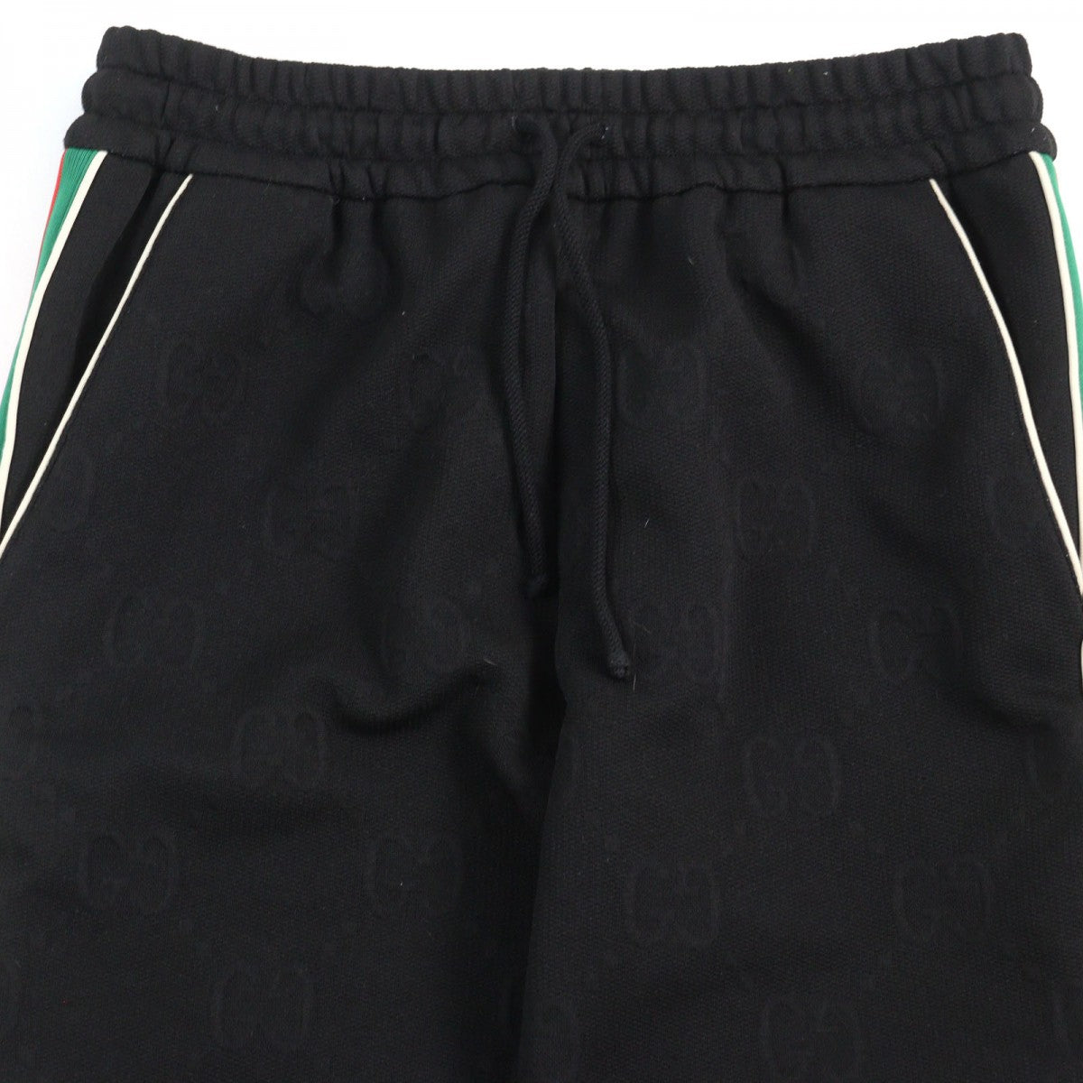 GUCCI Pants 663569 Main: 100% polyester, part: 55% polyester, part: 45% cotton, part: 100% nylon, part: 93% polyester Black type GG jersey jacquard jogging pants mens XS Used