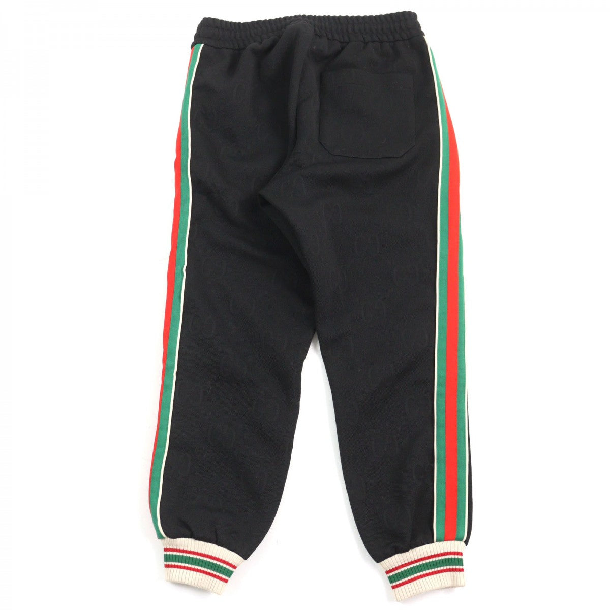 GUCCI Pants 663569 Main: 100% polyester, part: 55% polyester, part: 45% cotton, part: 100% nylon, part: 93% polyester Black type GG jersey jacquard jogging pants mens XS Used