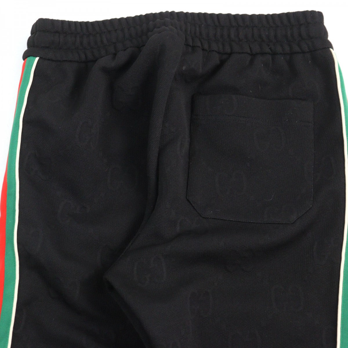 GUCCI Pants 663569 Main: 100% polyester, part: 55% polyester, part: 45% cotton, part: 100% nylon, part: 93% polyester Black type GG jersey jacquard jogging pants mens XS Used