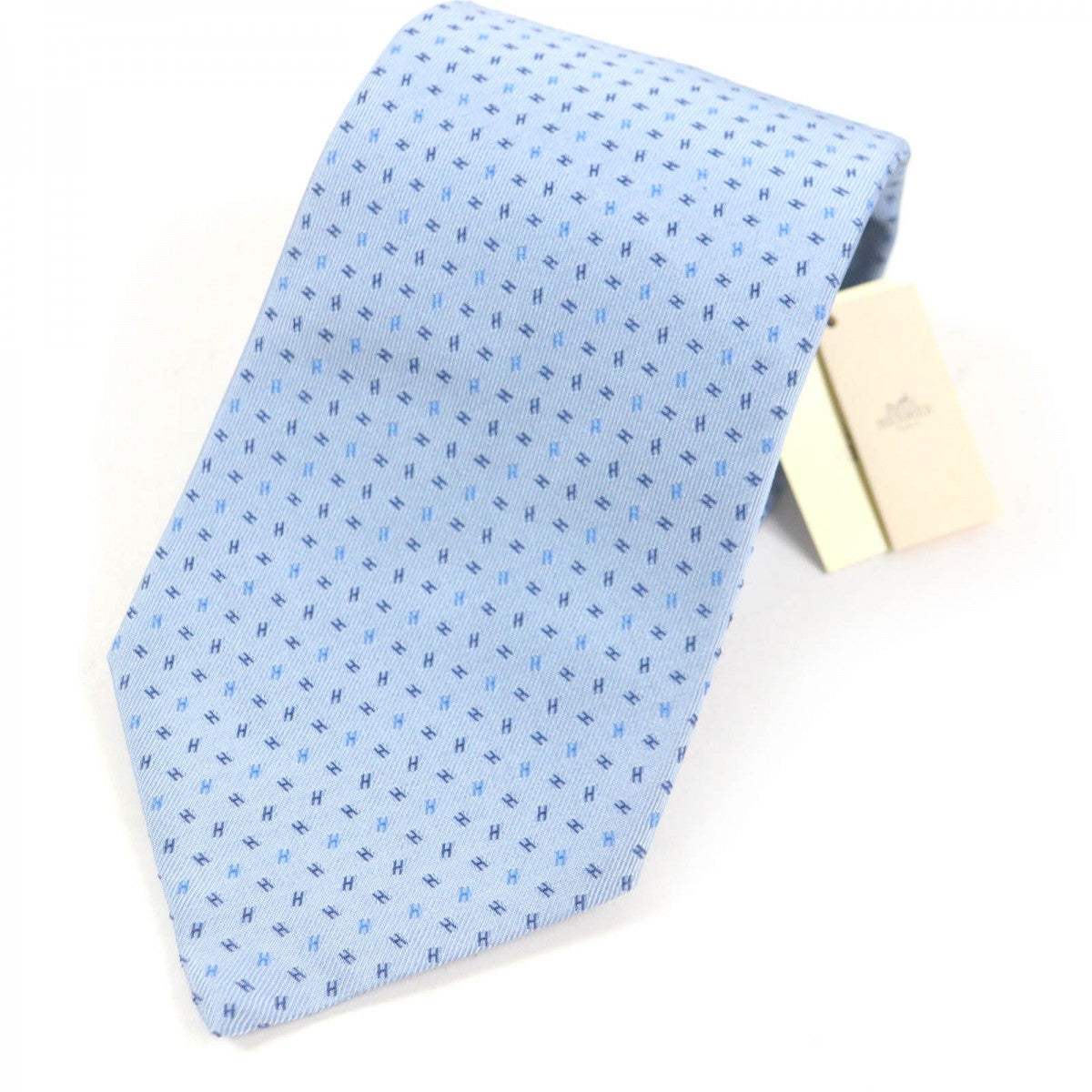 HERMES tie 758756T silk Light blue