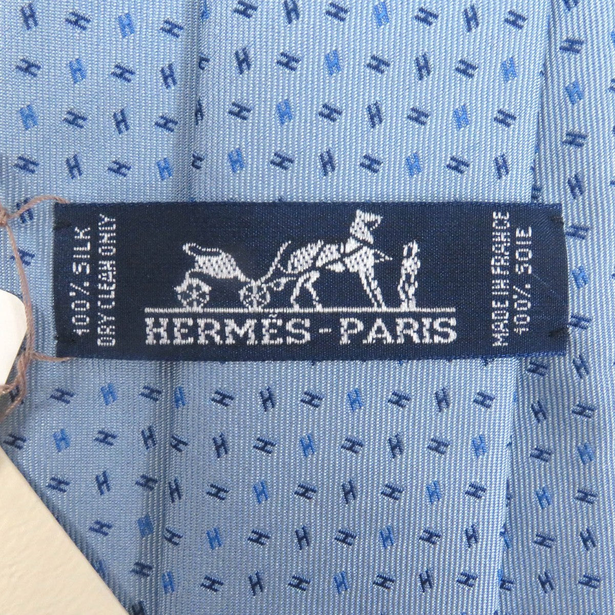 HERMES tie 758756T silk Light blue
