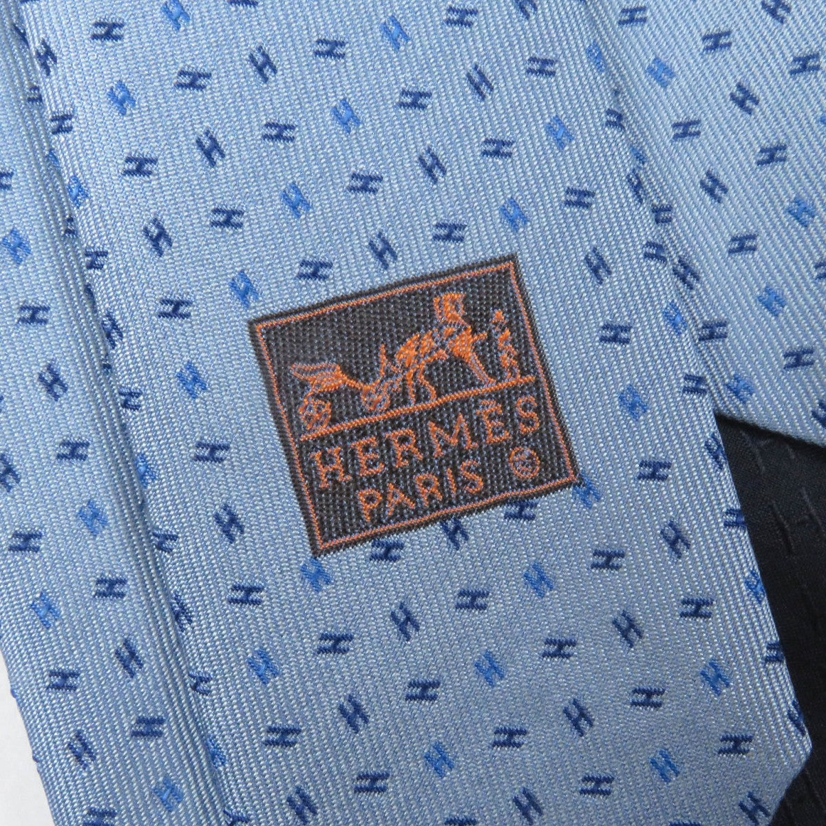 HERMES tie 758756T silk Light blue