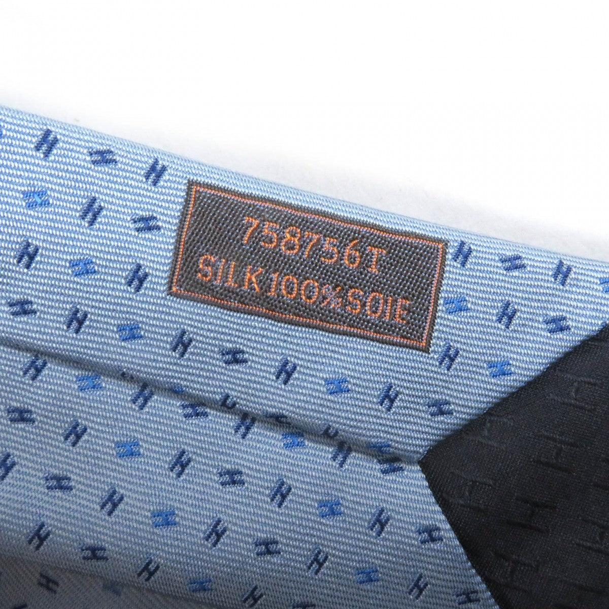 HERMES tie 758756T silk Light blue