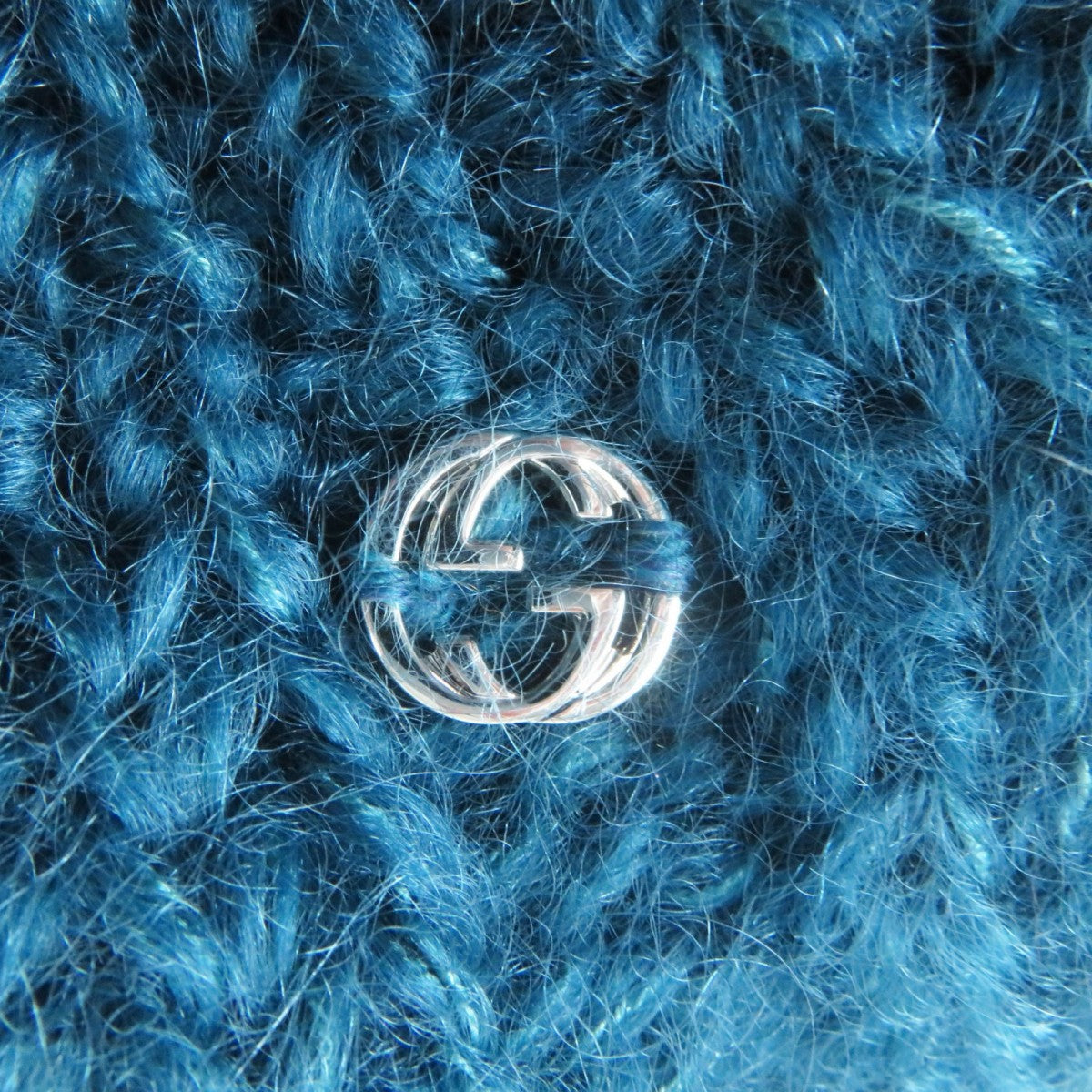 GUCCI Knit cap 331985 mohair Blue type L