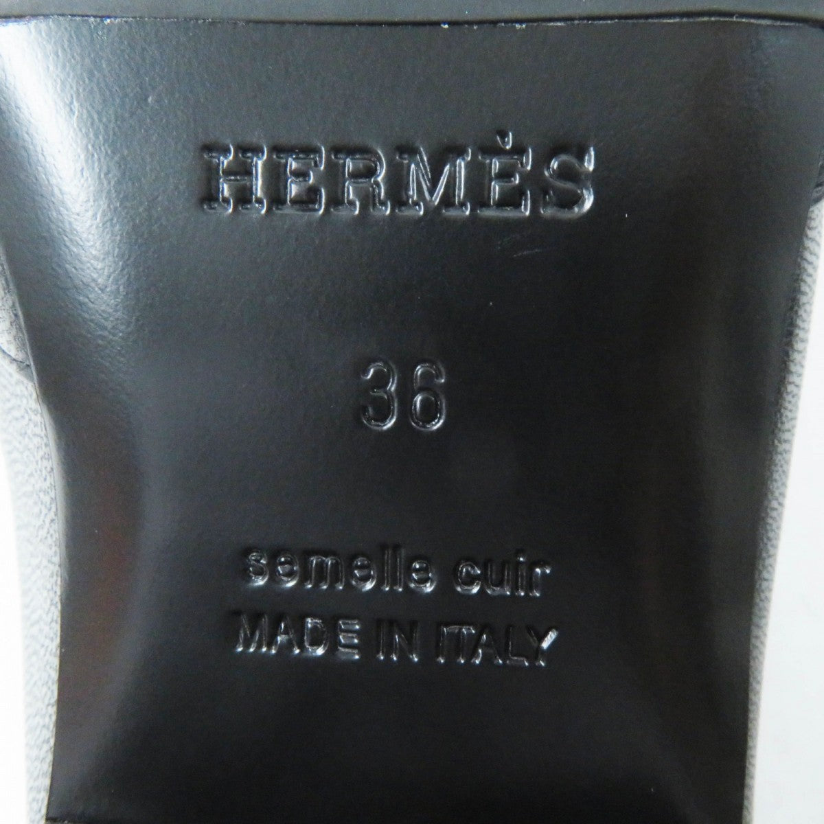 HERMES Mule leather black Oz 36