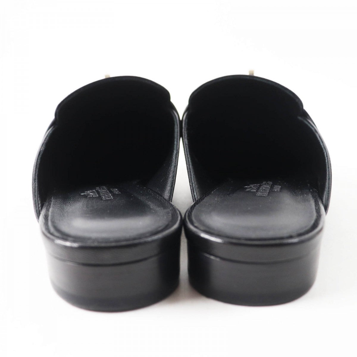 HERMES Mule leather black Oz 36