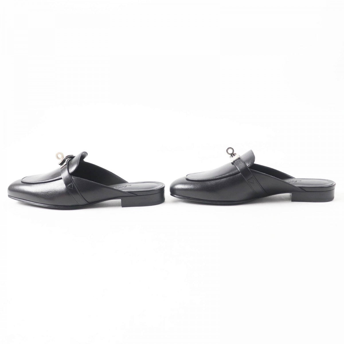 HERMES Mule leather black Oz 36