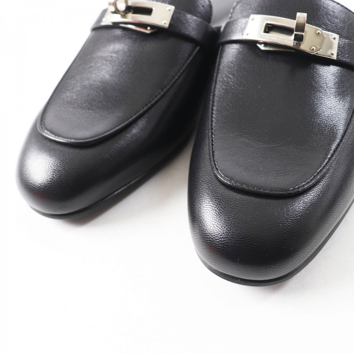 HERMES Mule leather black Oz 36