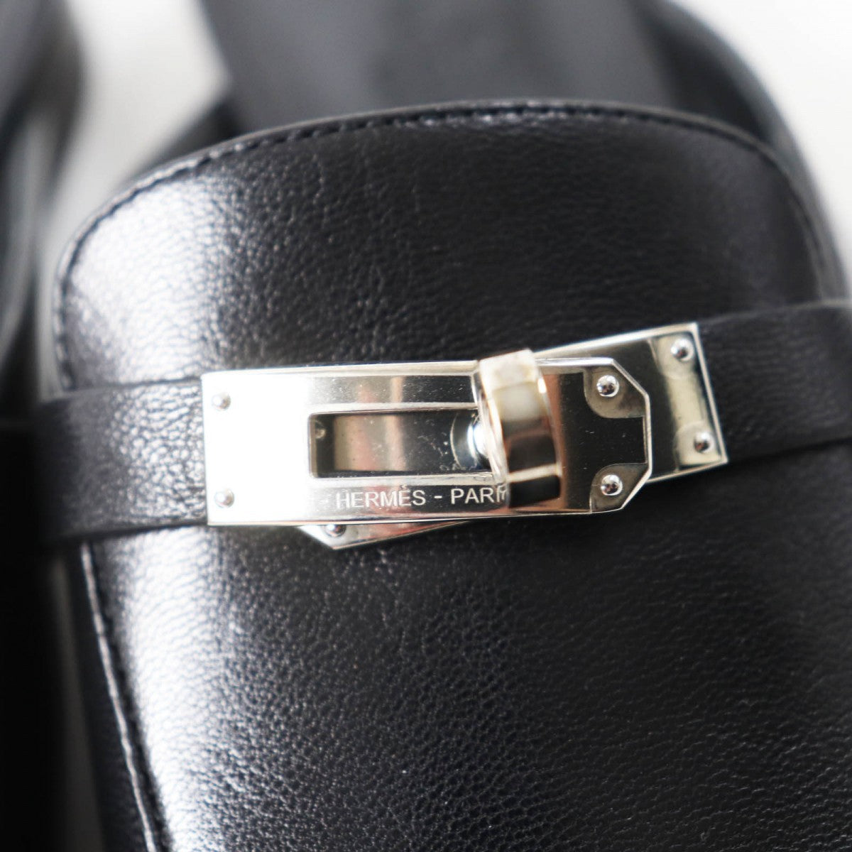 HERMES Mule leather black Oz 36
