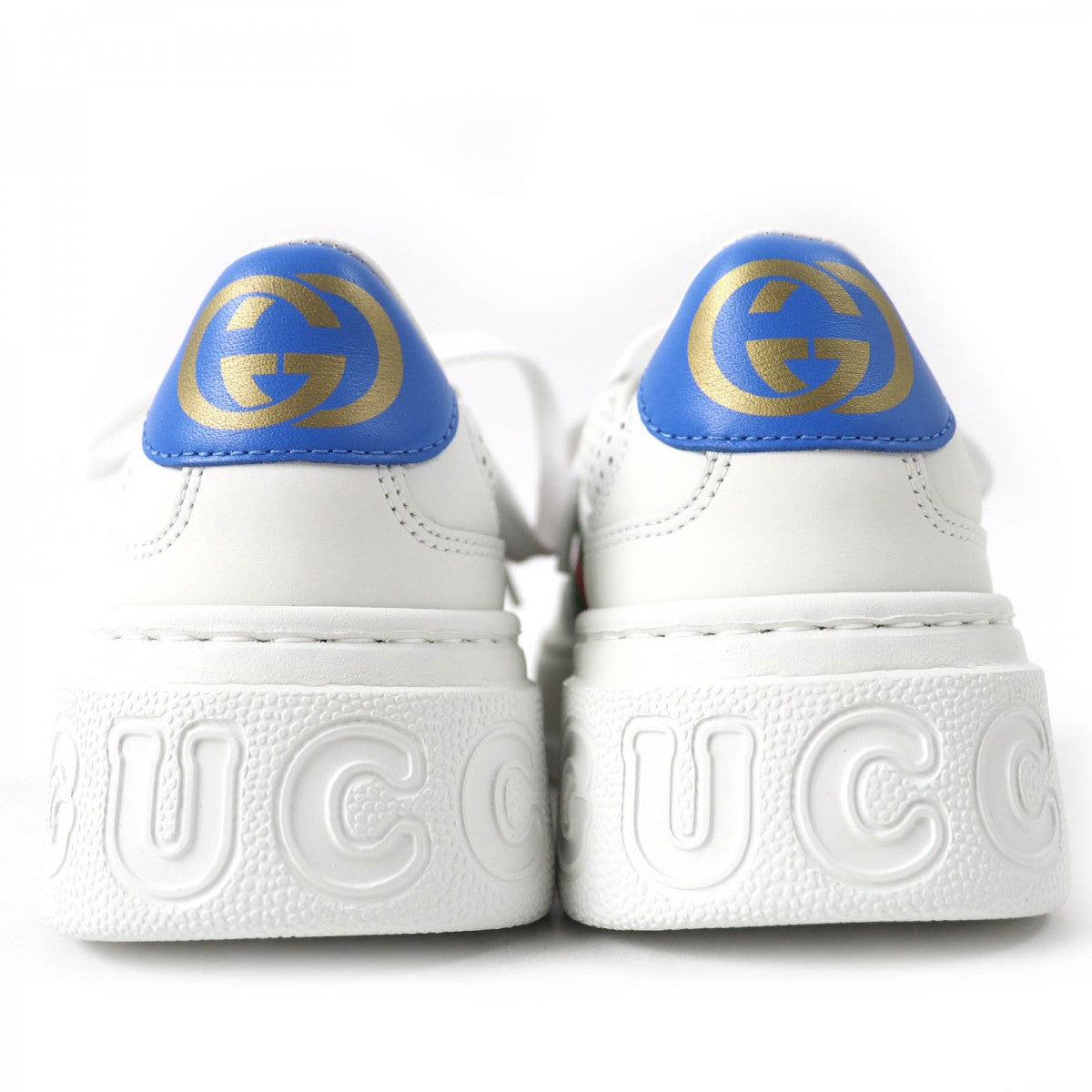 GUCCI Low cut sneakers 670415 leather White Blue Green Red 34.5