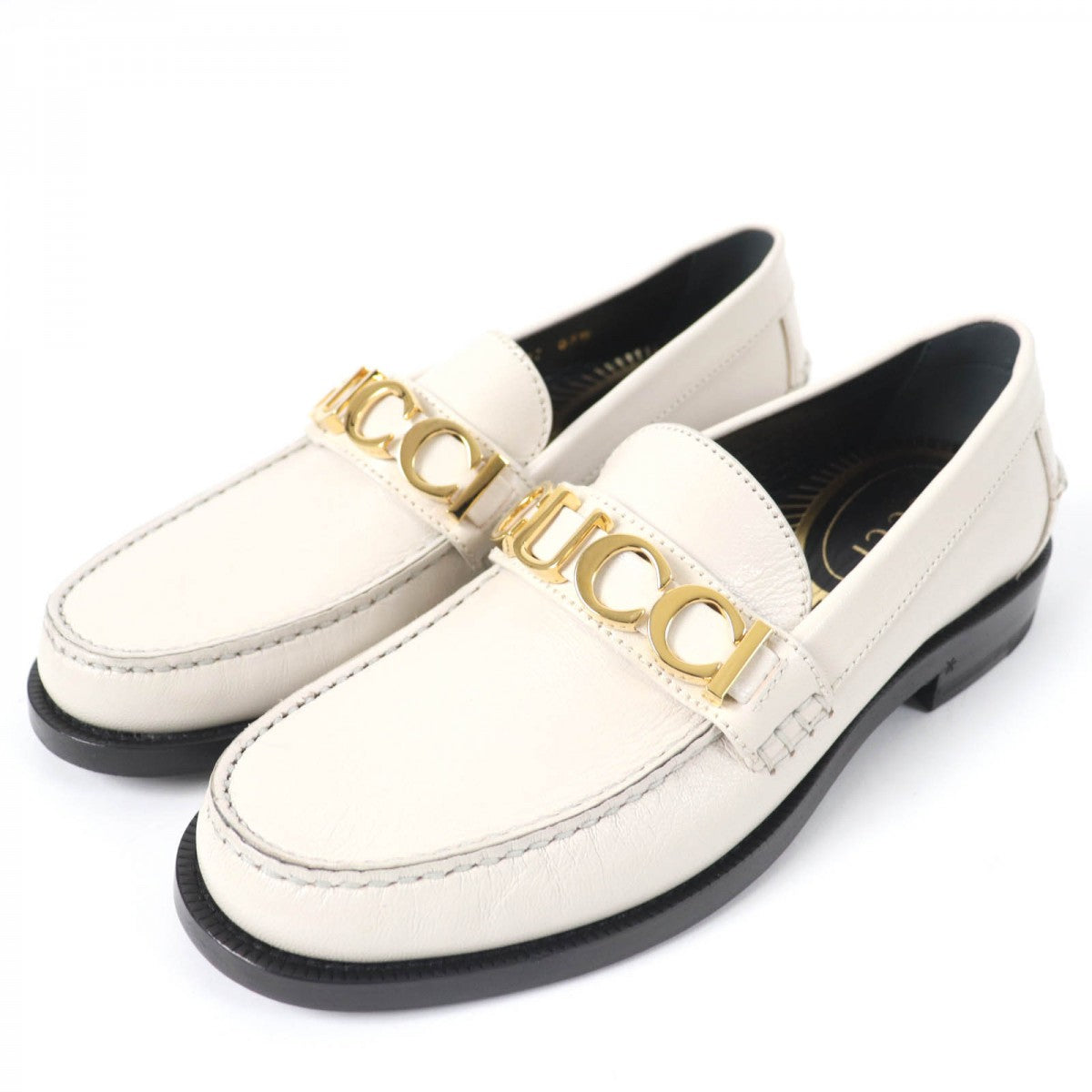 GUCCI loafers 700036 leather Ivory 37