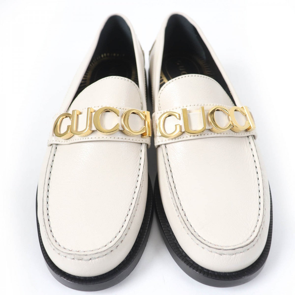 GUCCI loafers 700036 leather Ivory 37