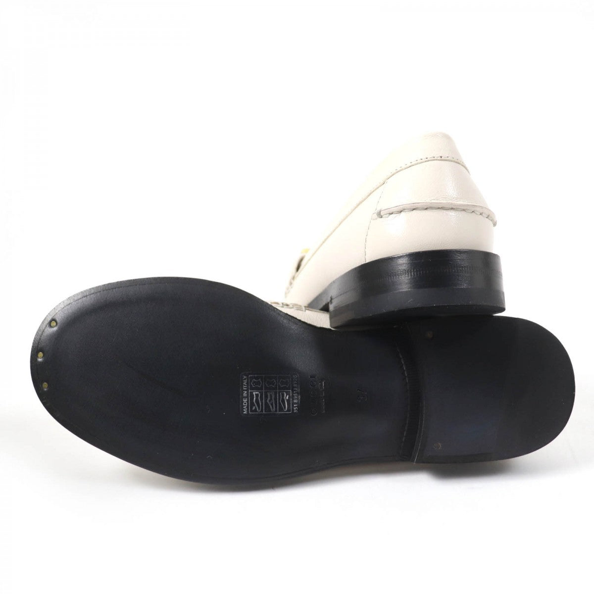 GUCCI loafers 700036 leather Ivory 37