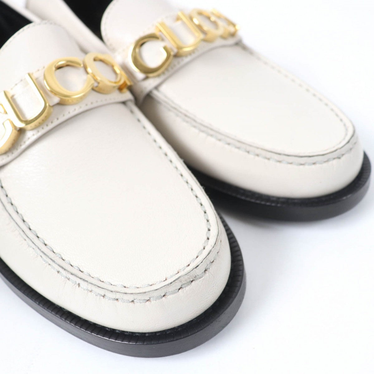 GUCCI loafers 700036 leather Ivory 37
