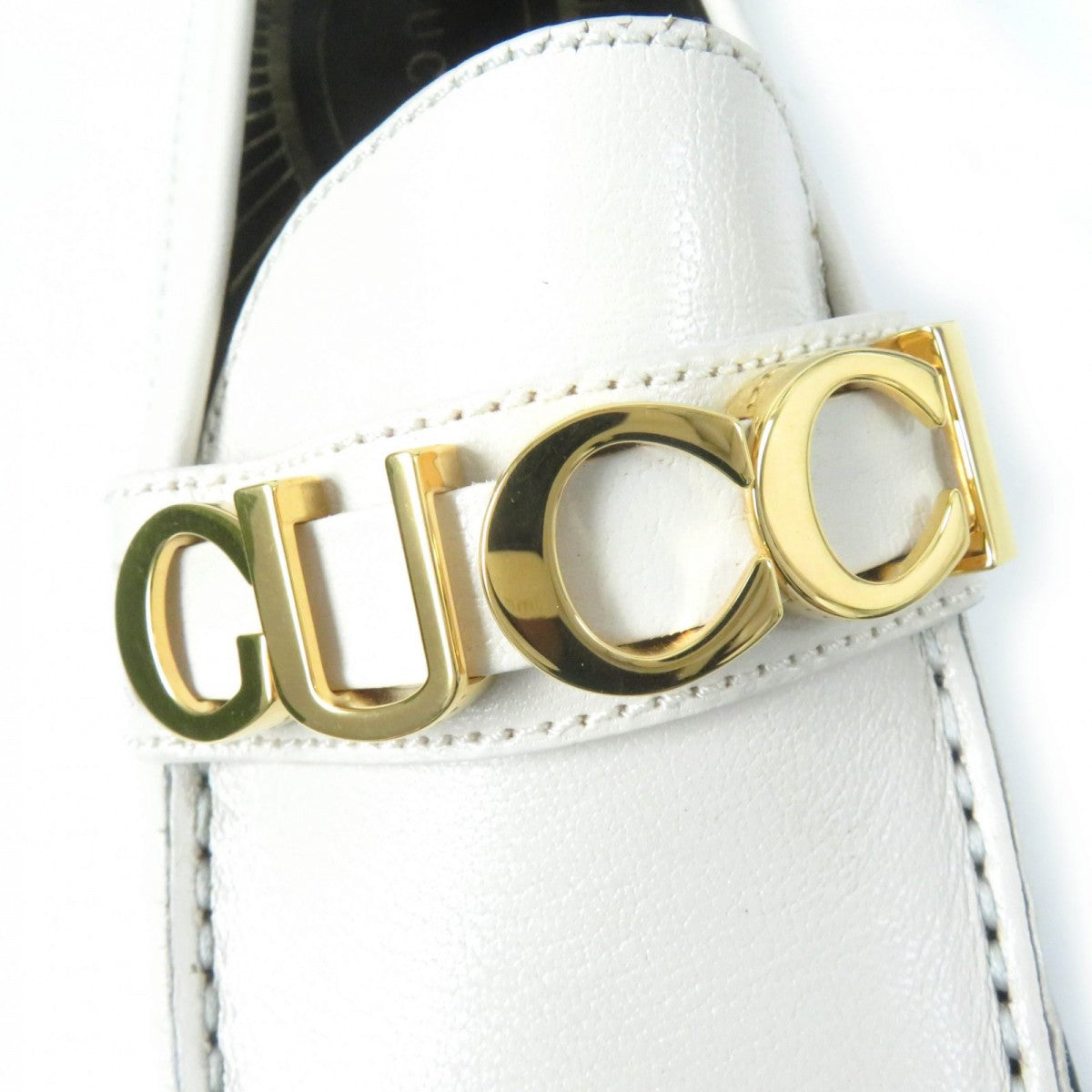 GUCCI loafers 700036 leather Ivory 37