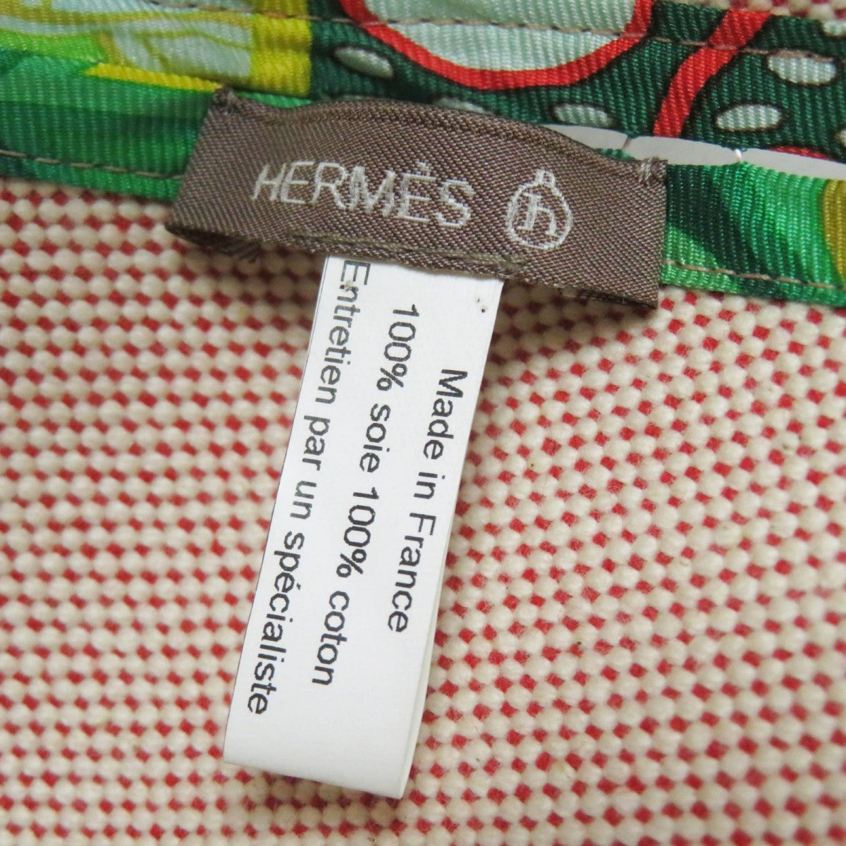 HERMES hat cotton Red type Multi petit h petit ash
