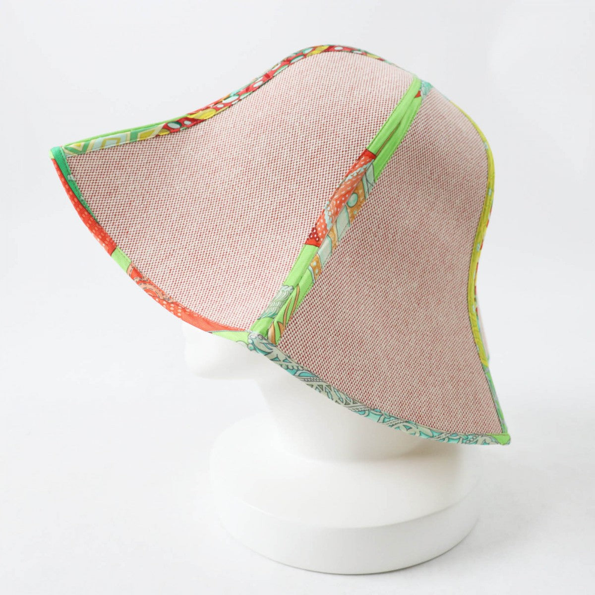 HERMES hat cotton Red type Multi petit h petit ash