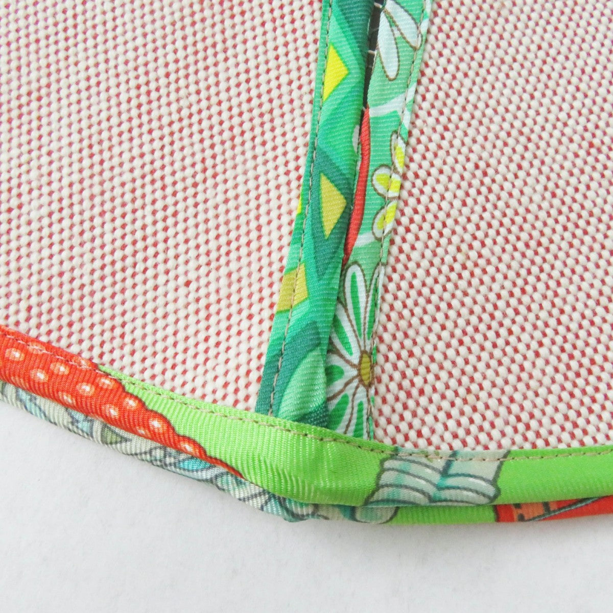 HERMES hat cotton Red type Multi petit h petit ash