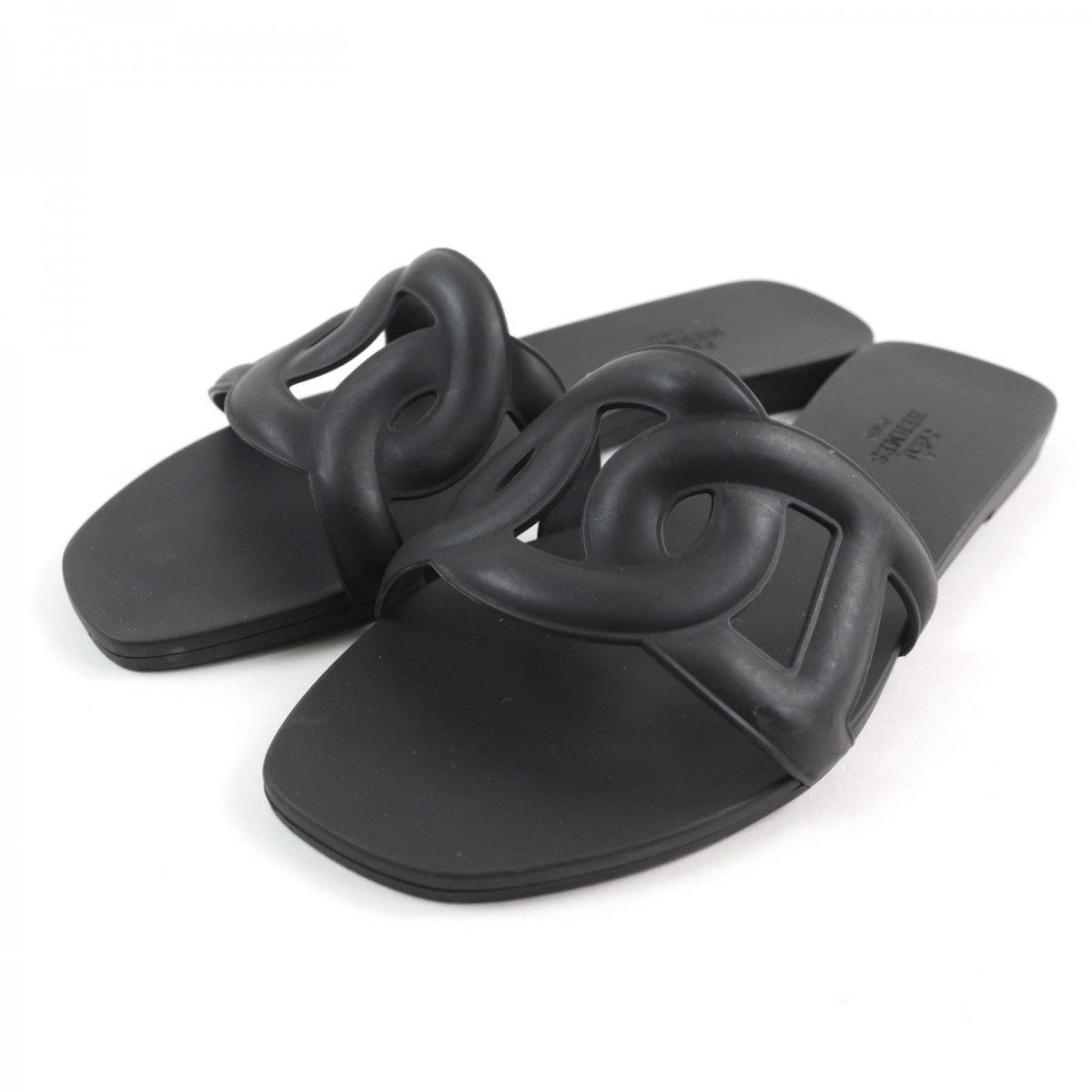 HERMES Sandals rubber black Aloha 35