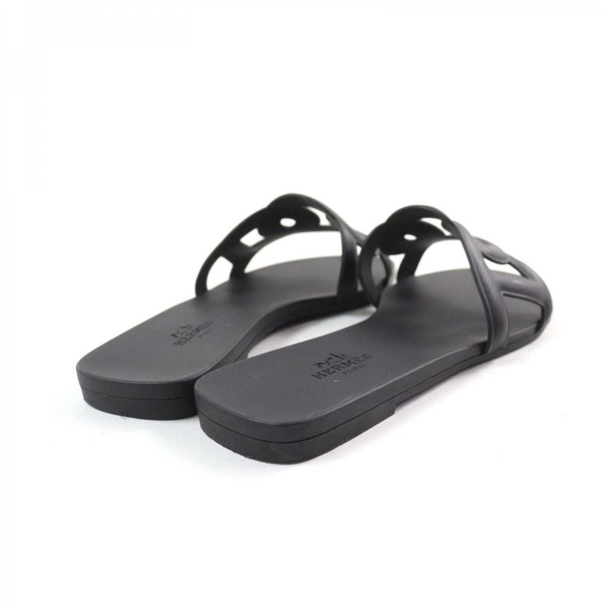 HERMES Sandals rubber black Aloha 35