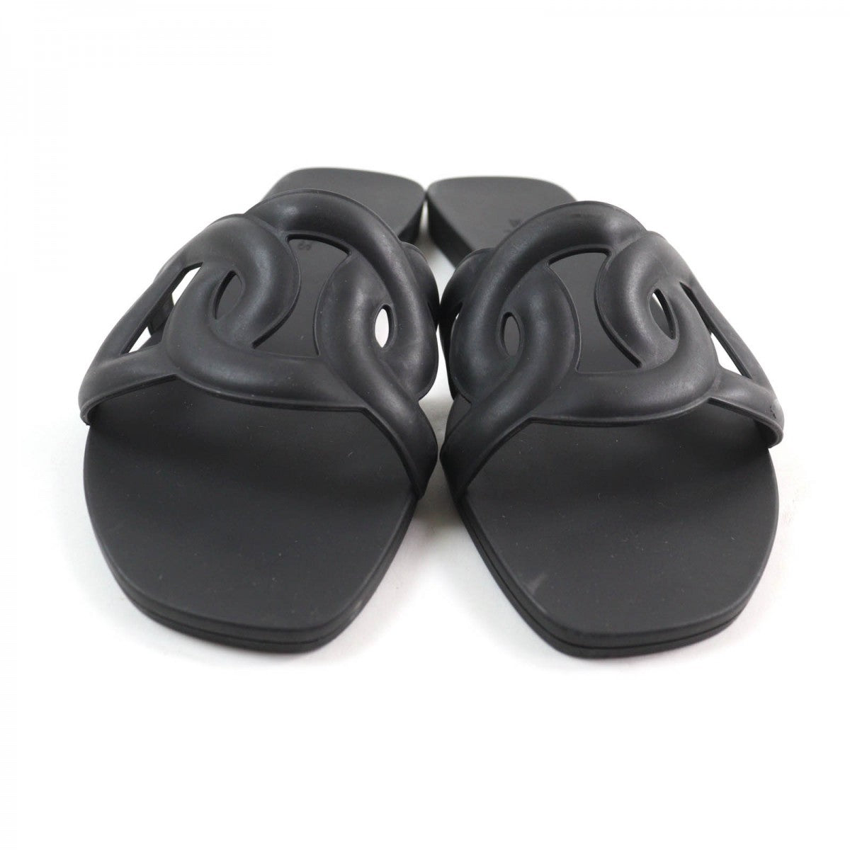 HERMES Sandals rubber black Aloha 35