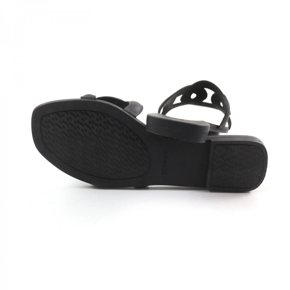 HERMES Sandals rubber black Aloha 35
