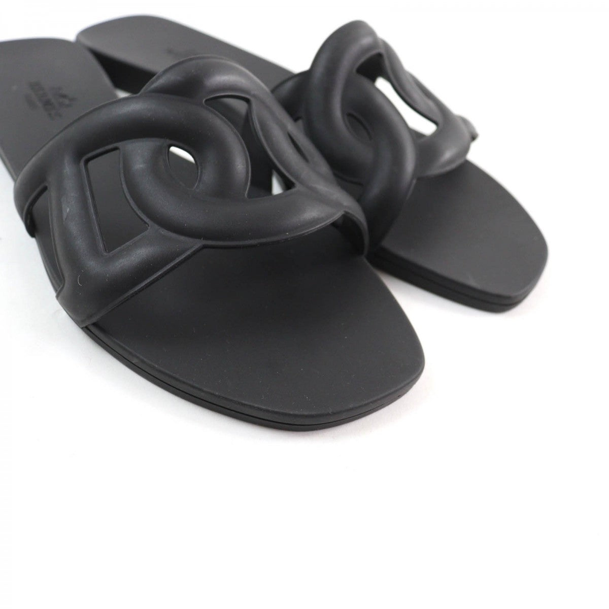 HERMES Sandals rubber black Aloha 35