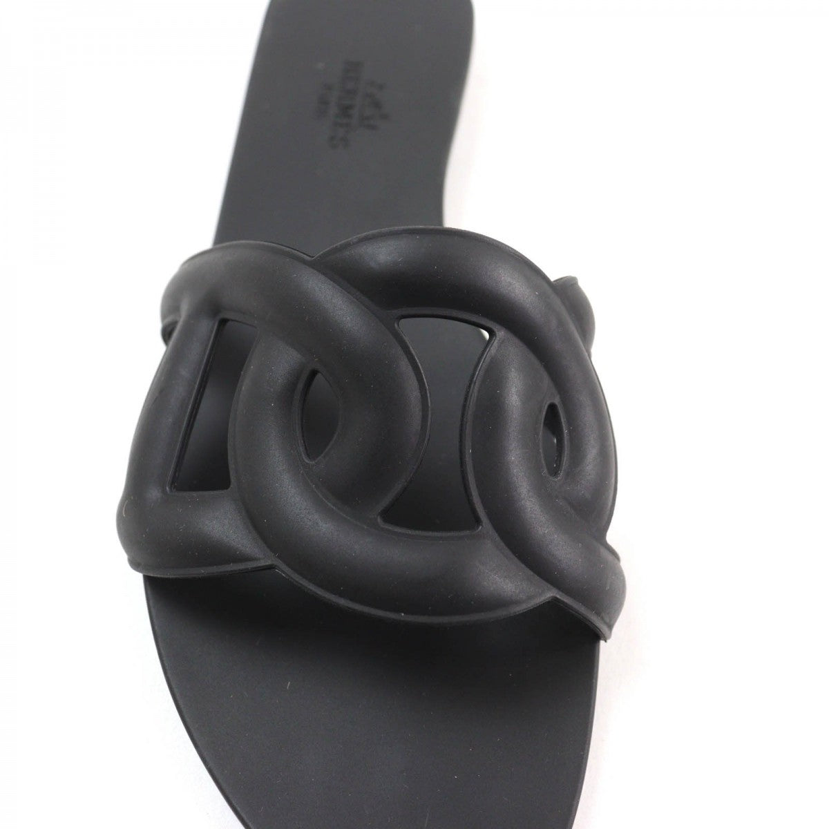 HERMES Sandals rubber black Aloha 35