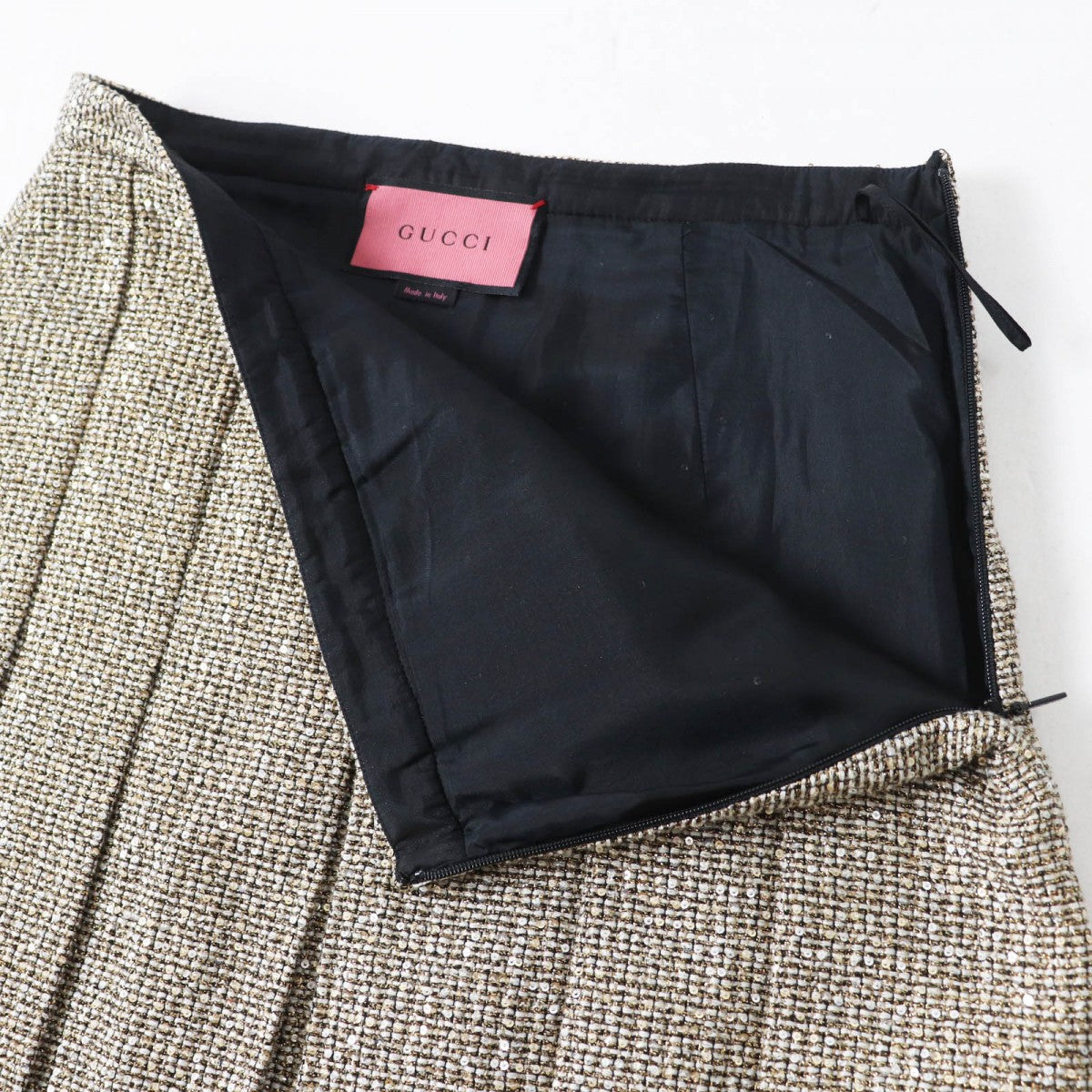 GUCCI Pleated skirt 545461 polyester Gold type 40