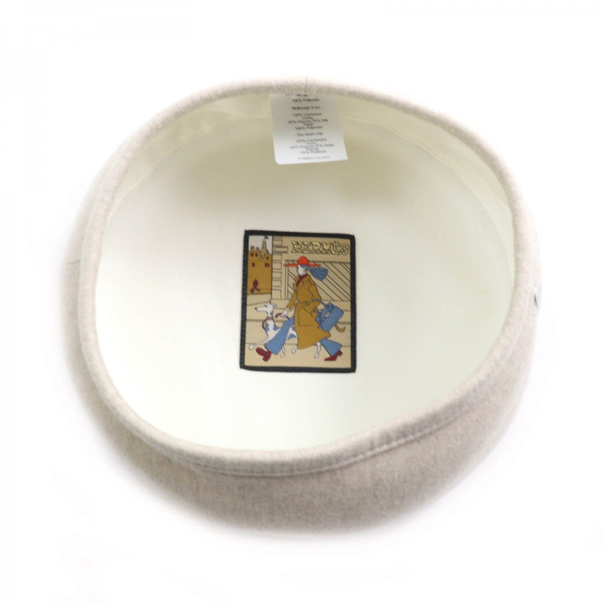 HERMES beret cashmere GREGE Saint Honore Charm 58
