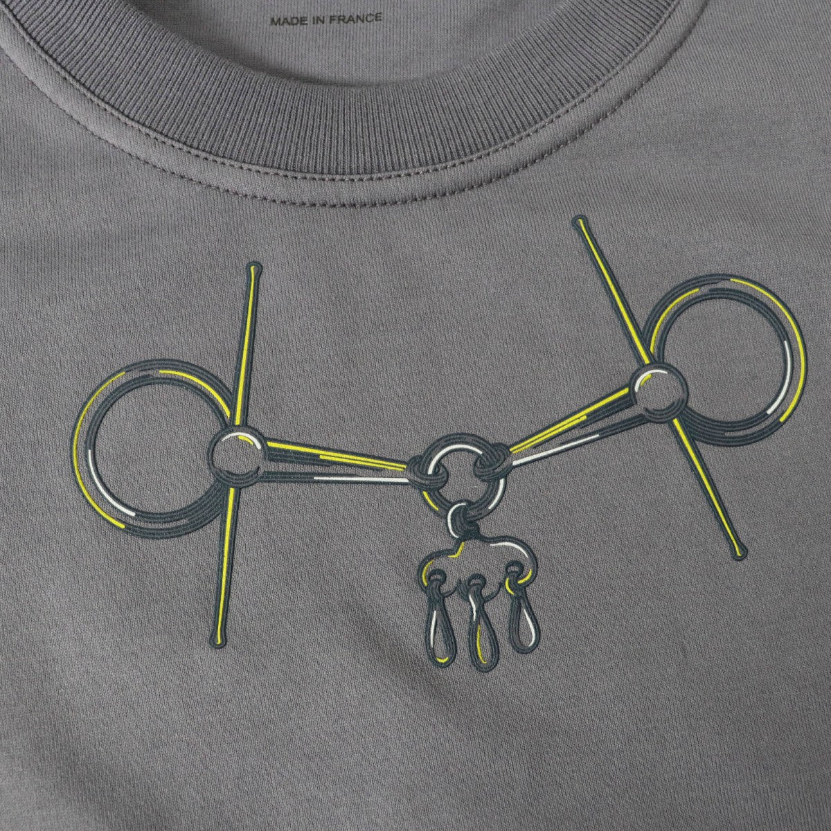HERMES Short sleeve T-shirt 4H4643DA cotton Gris Nuage Cartouche Mall 36