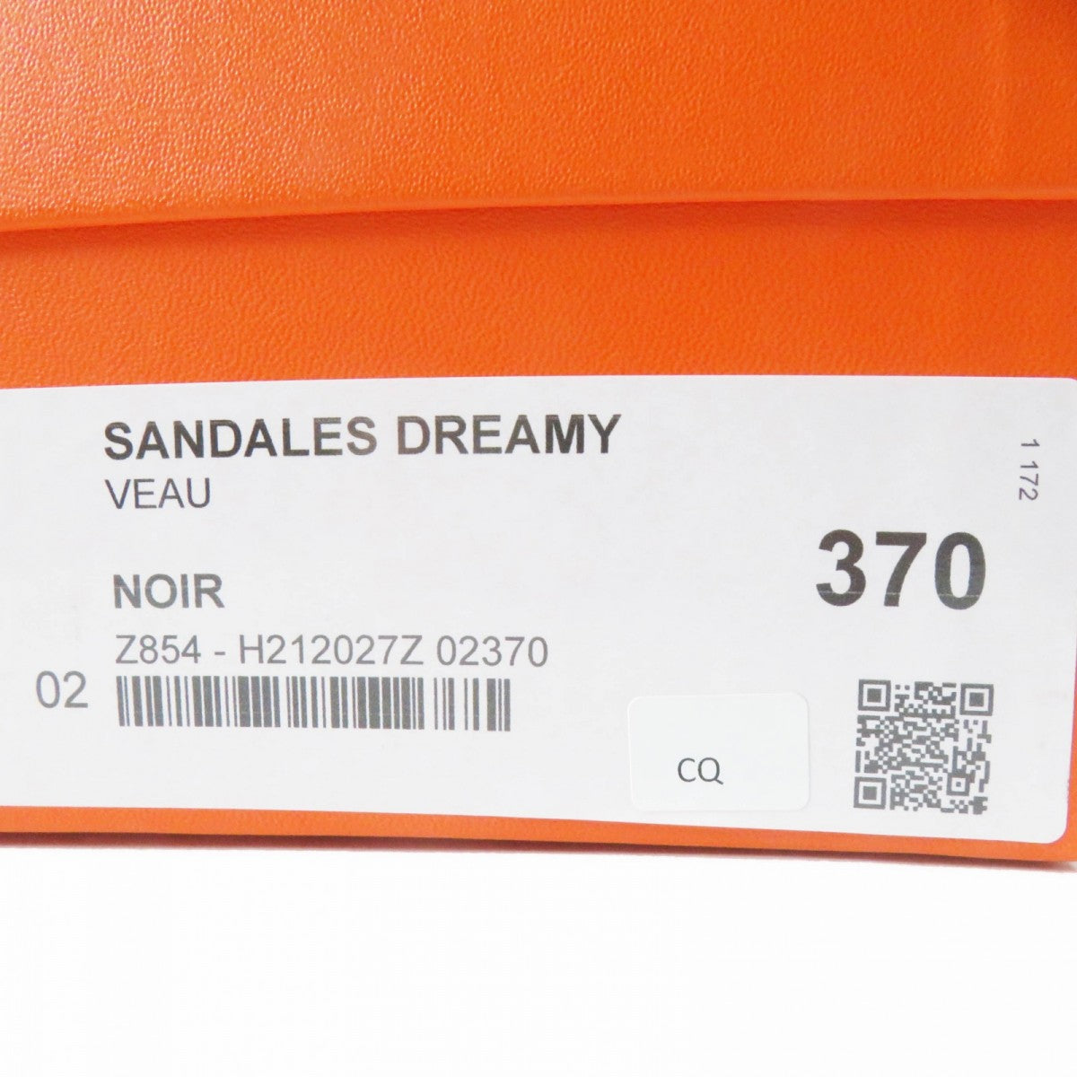 HERMES Sandals leather black DREAMY 37
