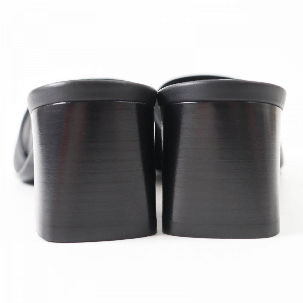 HERMES Sandals leather black DREAMY 37