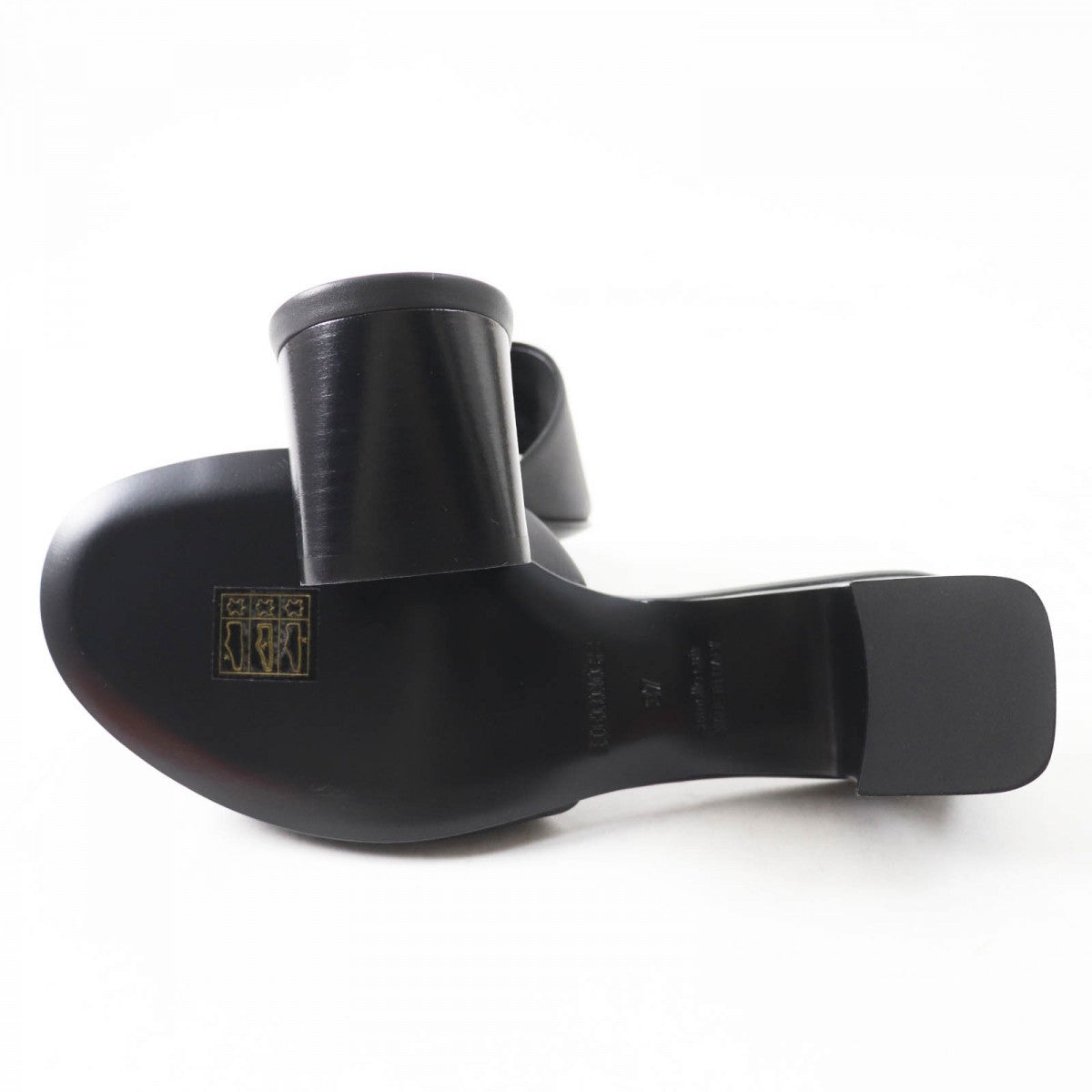 HERMES Sandals leather black DREAMY 37