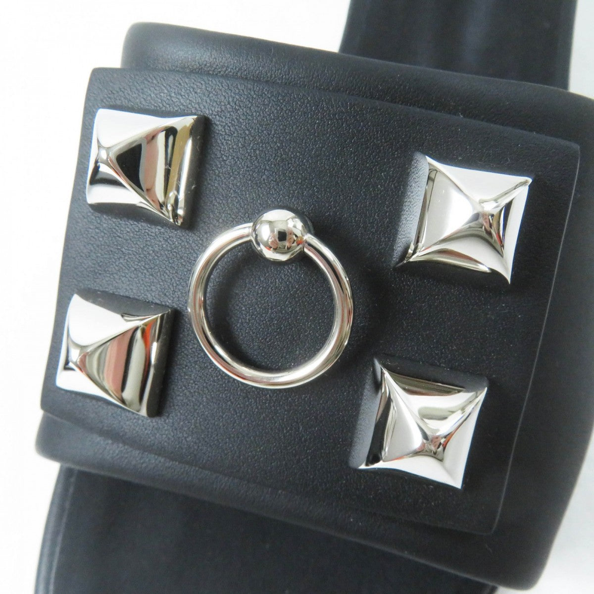 HERMES Sandals leather black DREAMY 37