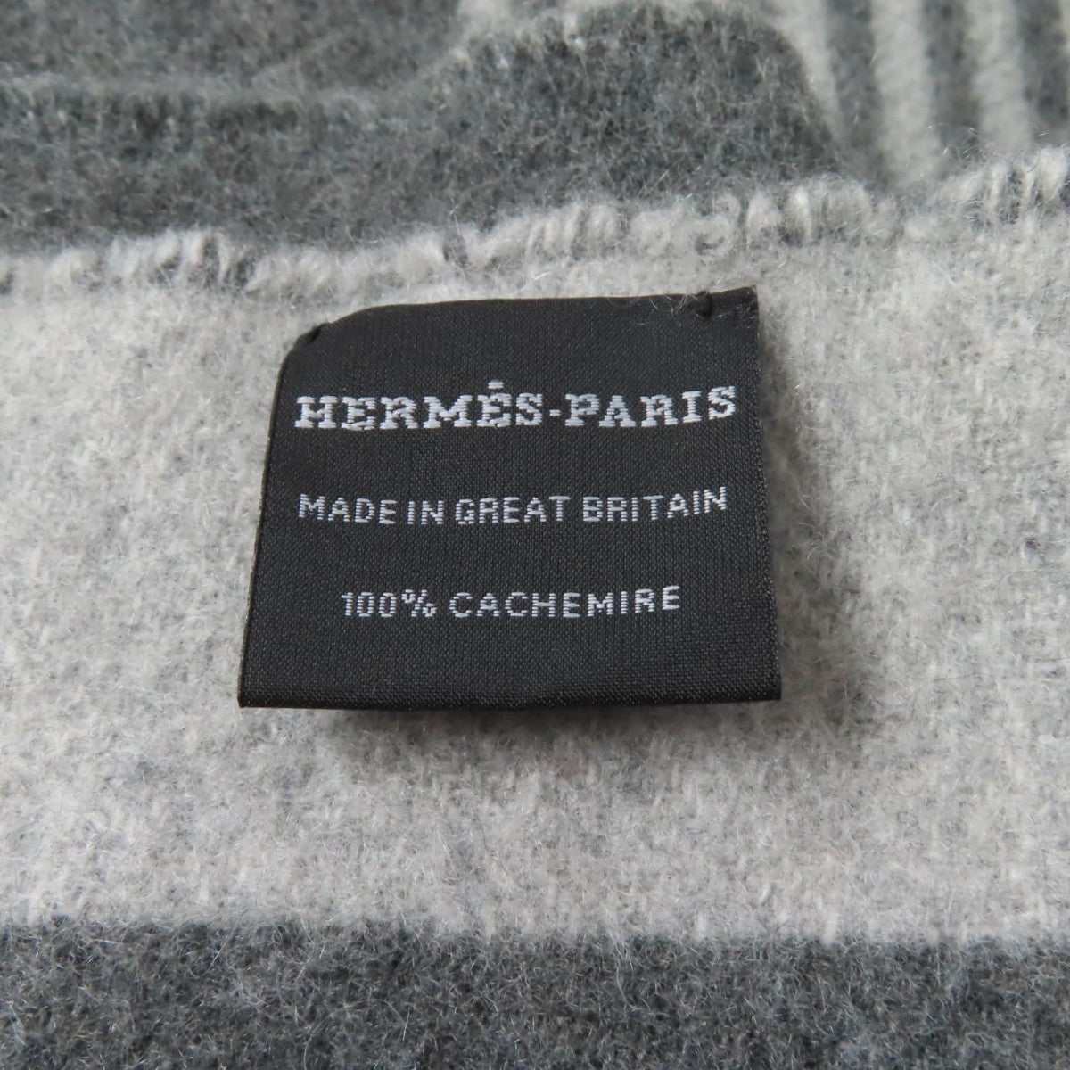 HERMES Scarf cashmere Antogracito / Gris Claire Sangle a Bookle
