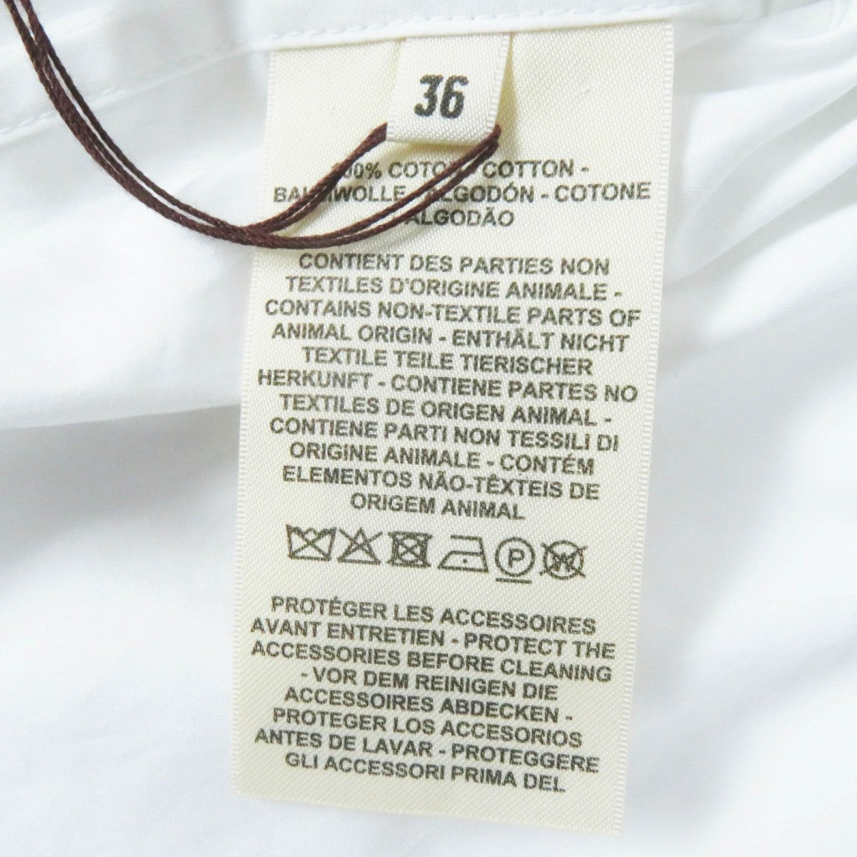 HERMES Long sleeve shirt 4H0638DV cotton white 36