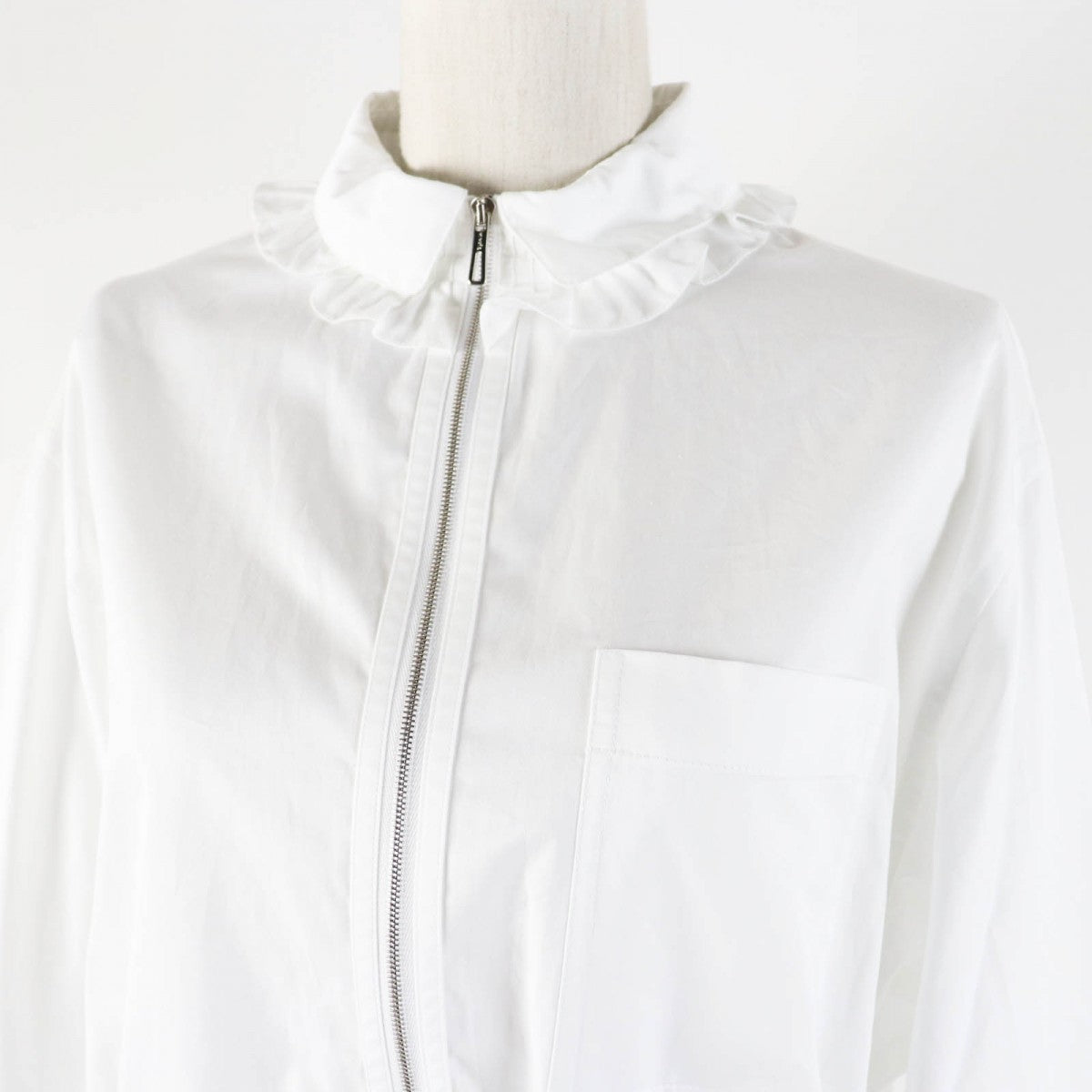 HERMES Long sleeve shirt 4H0638DV cotton white 36