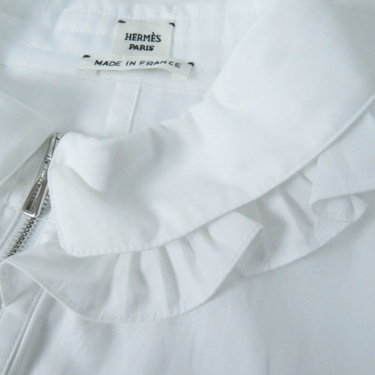 HERMES Long sleeve shirt 4H0638DV cotton white 36