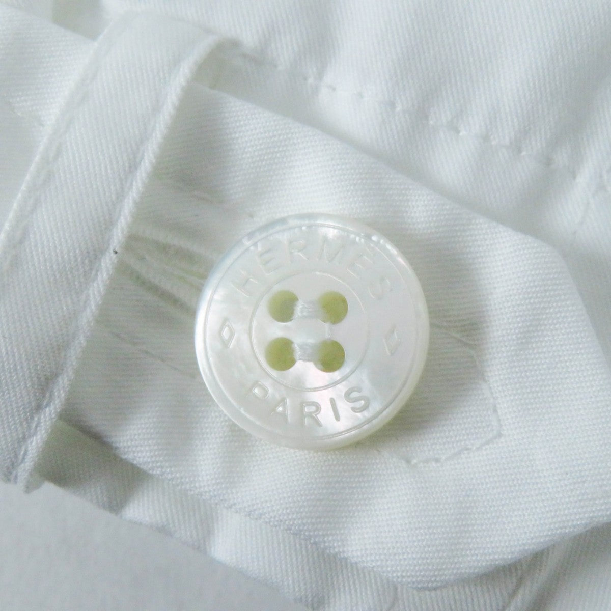 HERMES Long sleeve shirt 4H0638DV cotton white 36