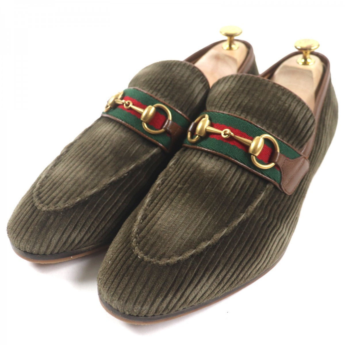 GUCCI loafers 759474 Corduroy Brown 9