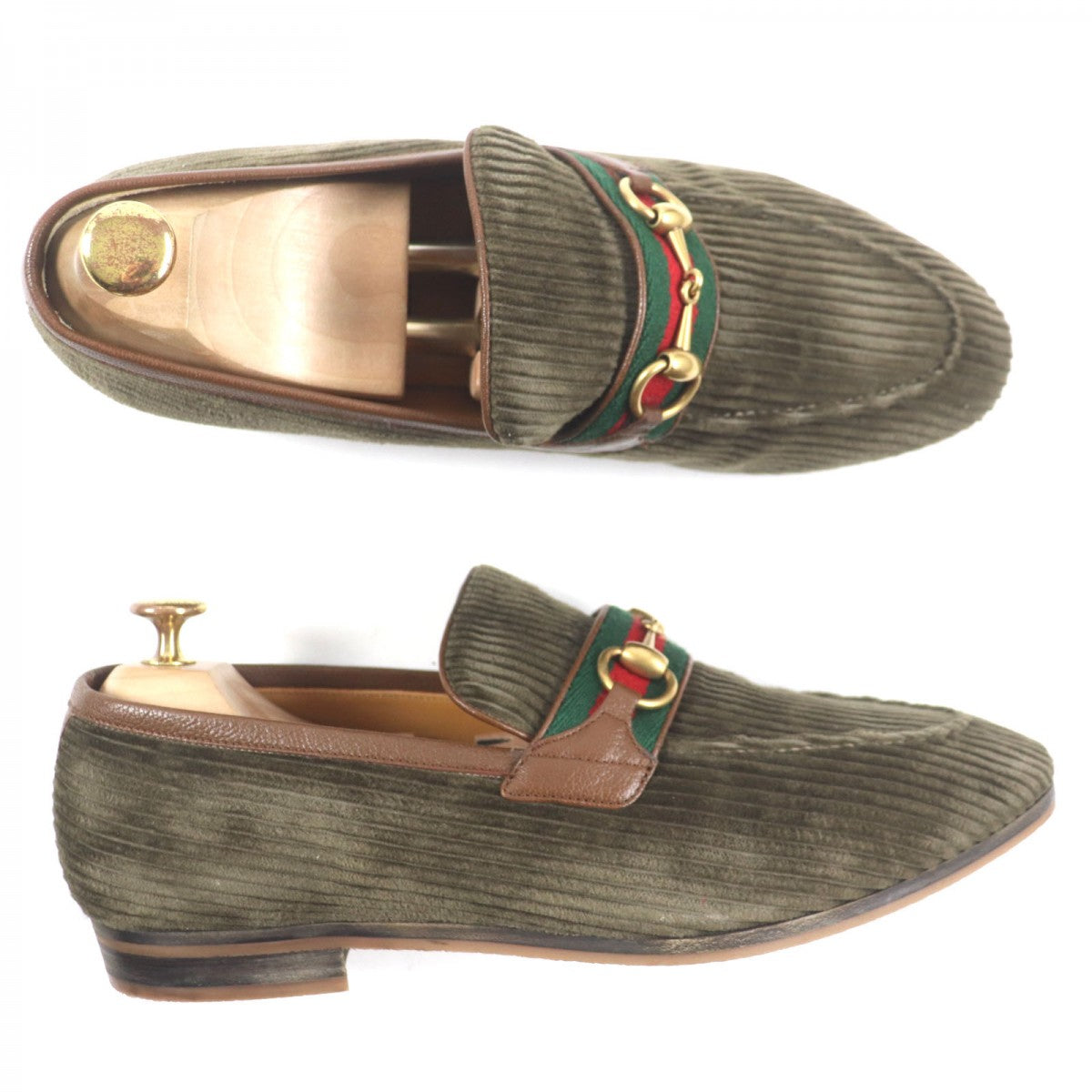 GUCCI loafers 759474 Corduroy Brown 9