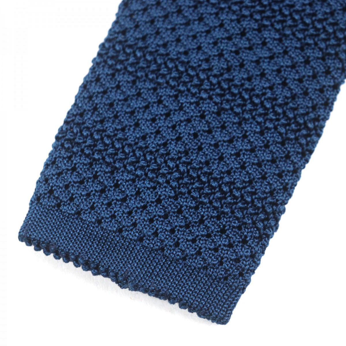 HERMES tie silk blue Cravat Fleur Uni
