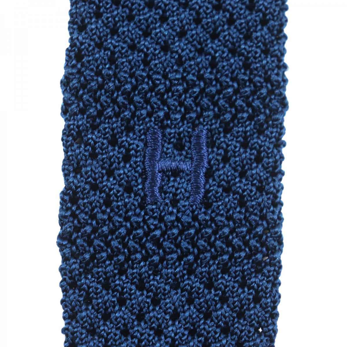 HERMES tie silk blue Cravat Fleur Uni