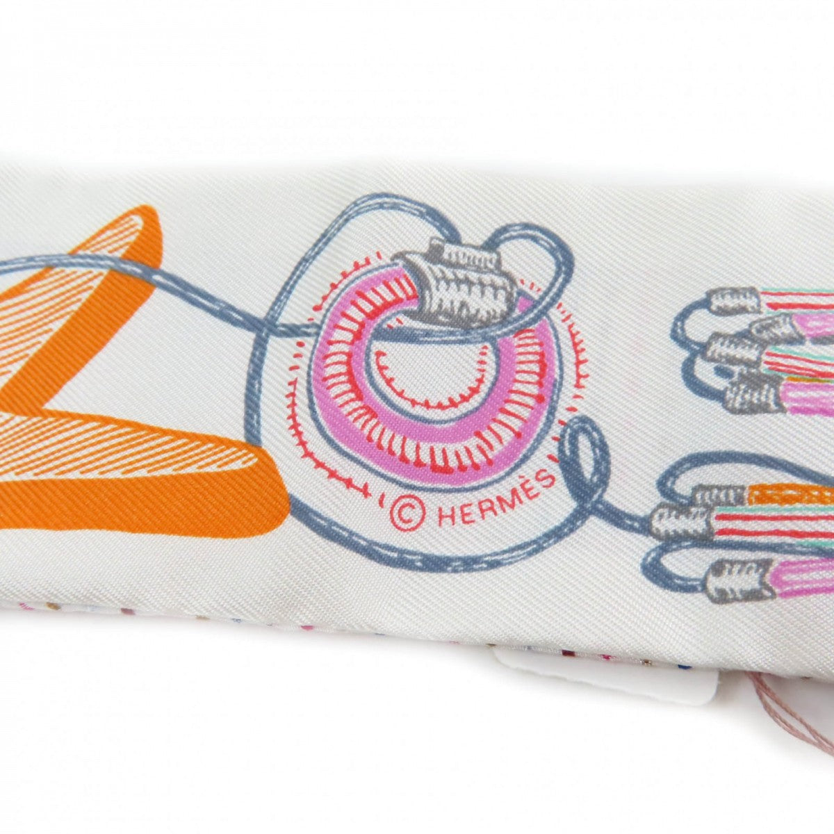HERMES scarf silk multicolor Chevaloscope Neon Chevaloscope Neon