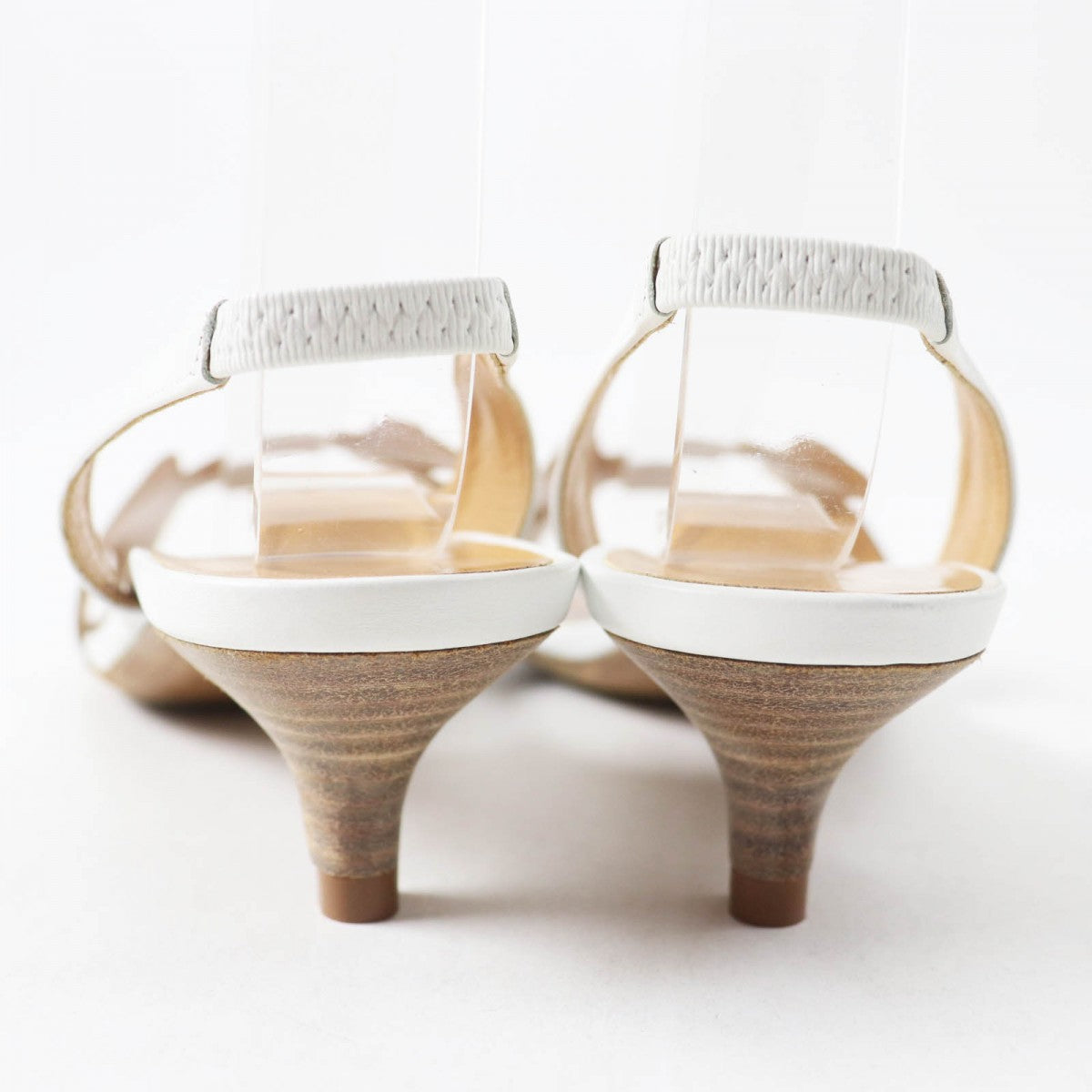 HERMES Sandals leather white Night 34.5