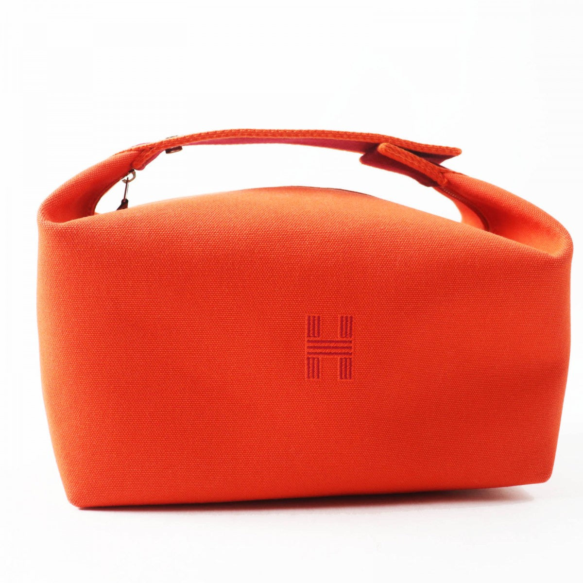 HERMES Handbag cotton orange fu Brid A Black GM