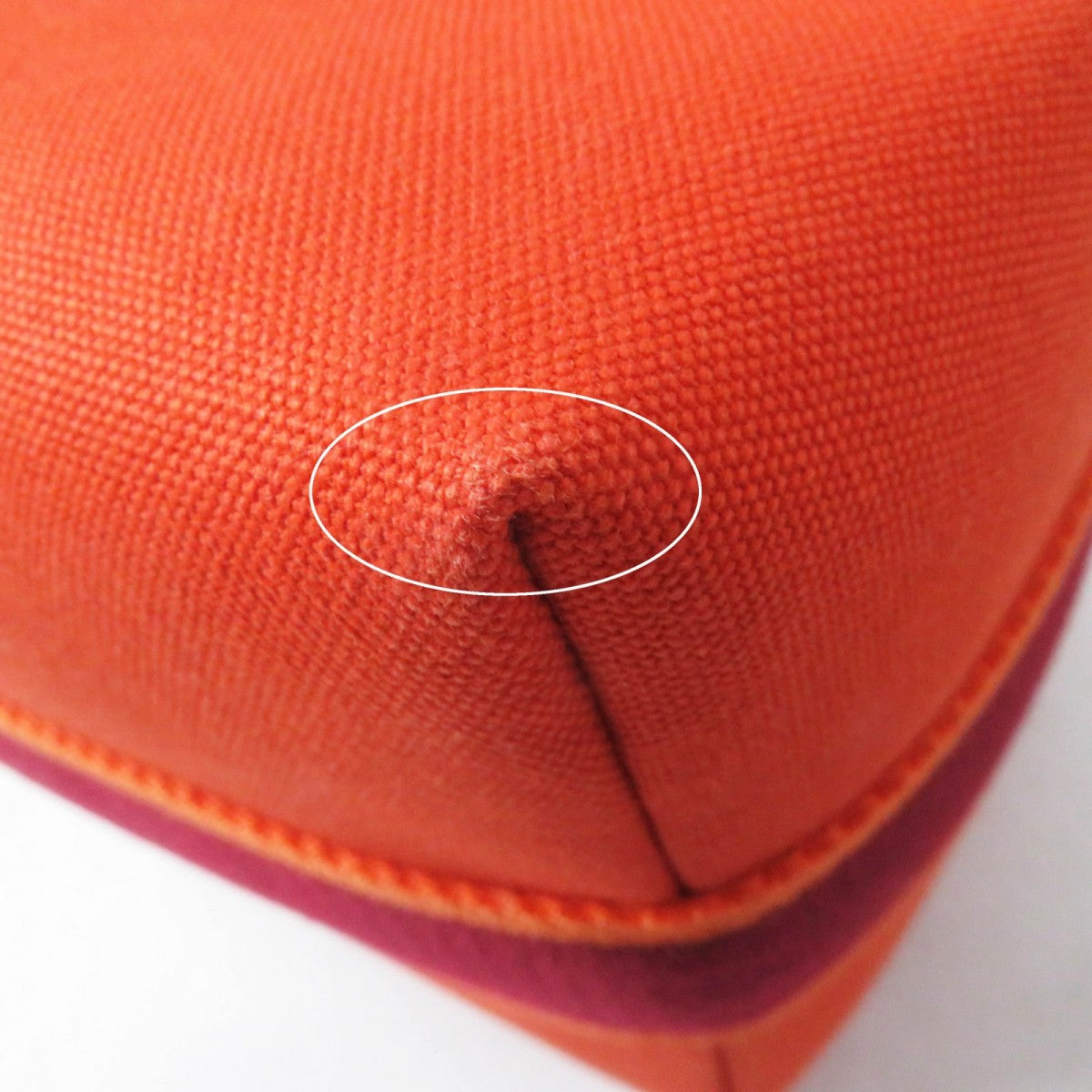 HERMES Handbag cotton orange fu Brid A Black GM