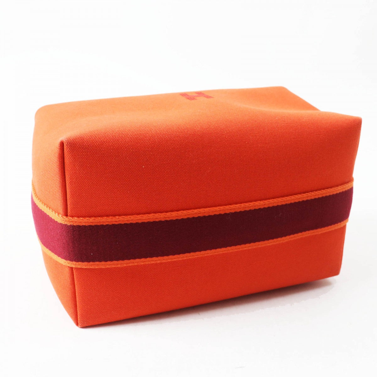 HERMES Handbag cotton orange fu Brid A Black GM